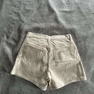 Beige High-Waisted Shorts